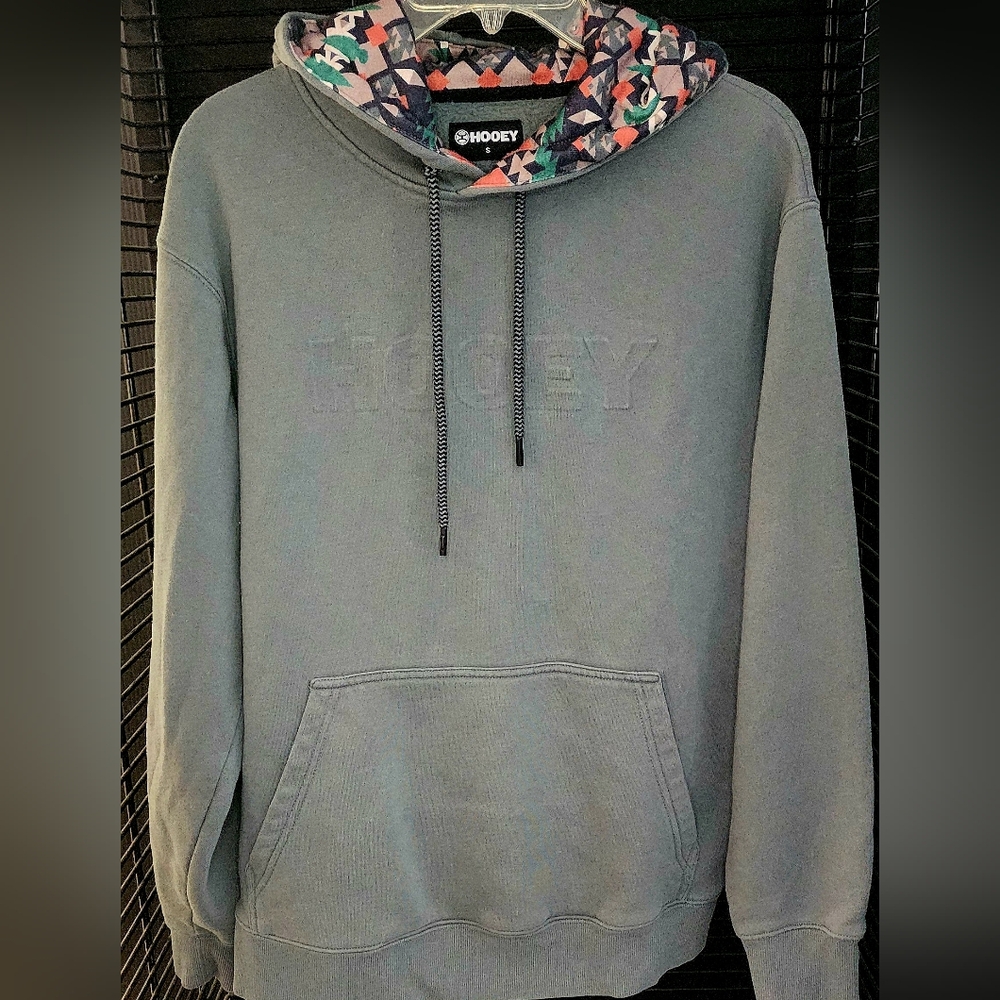 Hooey Men's Gray Hoodie with Patterned Hood